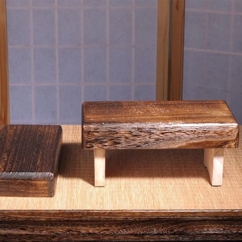 Outdoor Furniture Japanese Style - Repose-pieds pliant portatif en bois pour