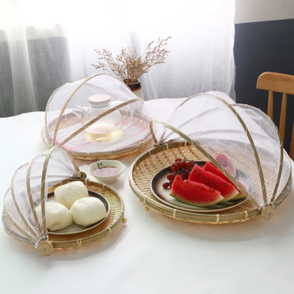 Outdoor Furniture Rattan - Panier tissé en bambou, filet anti-moustiques,