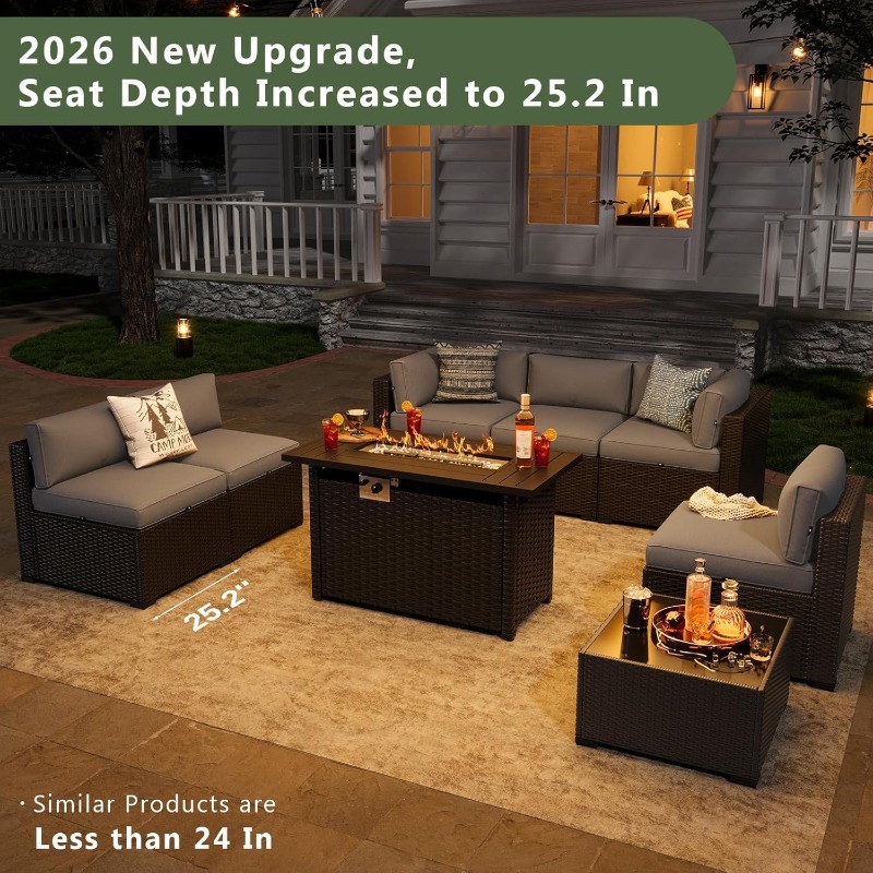 Outdoor Furniture And Fire Pit - Ensemble de meubles de patio Aoxun