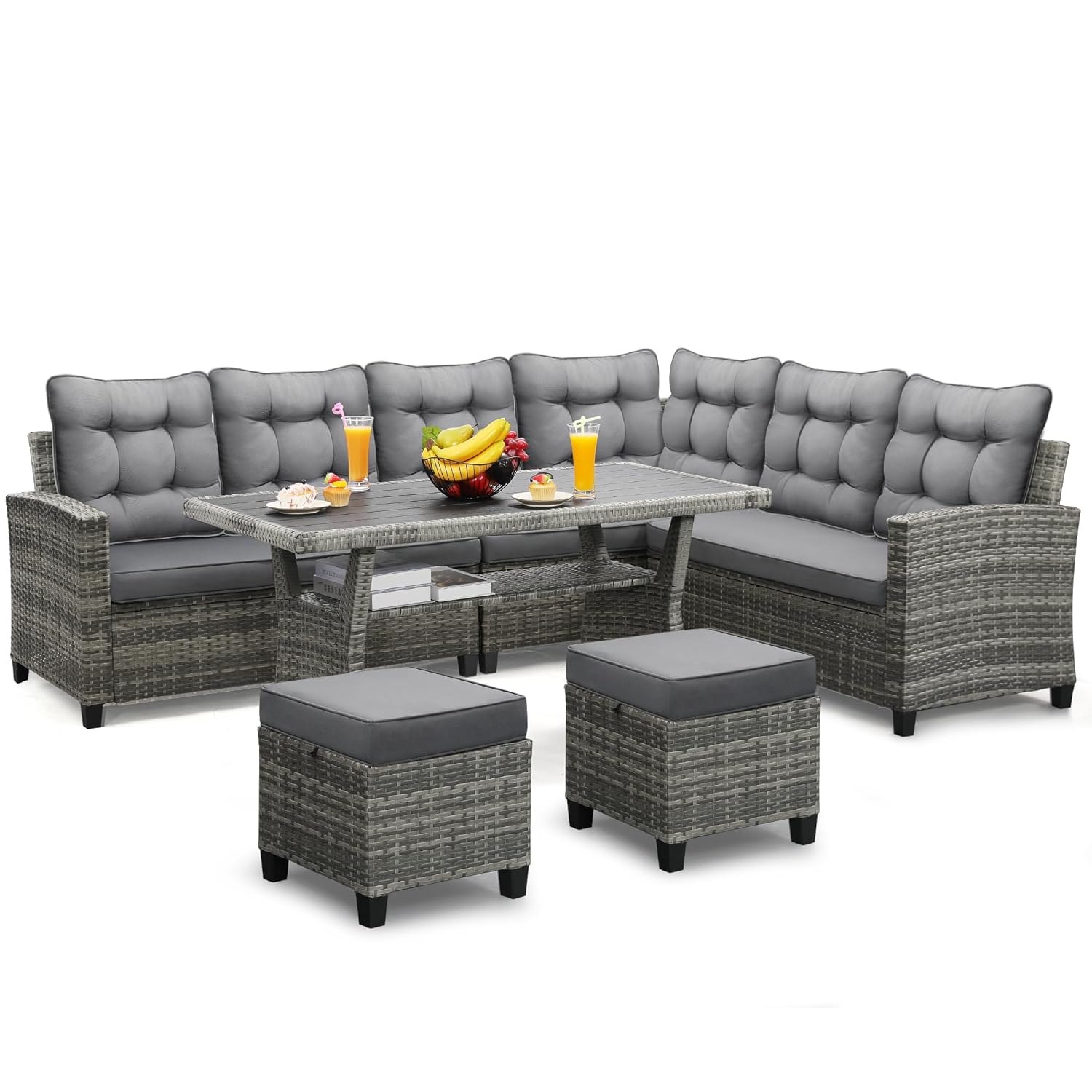 Ensemble de meubles de patio 6 - Outdoor Furniture Grey avis et prix