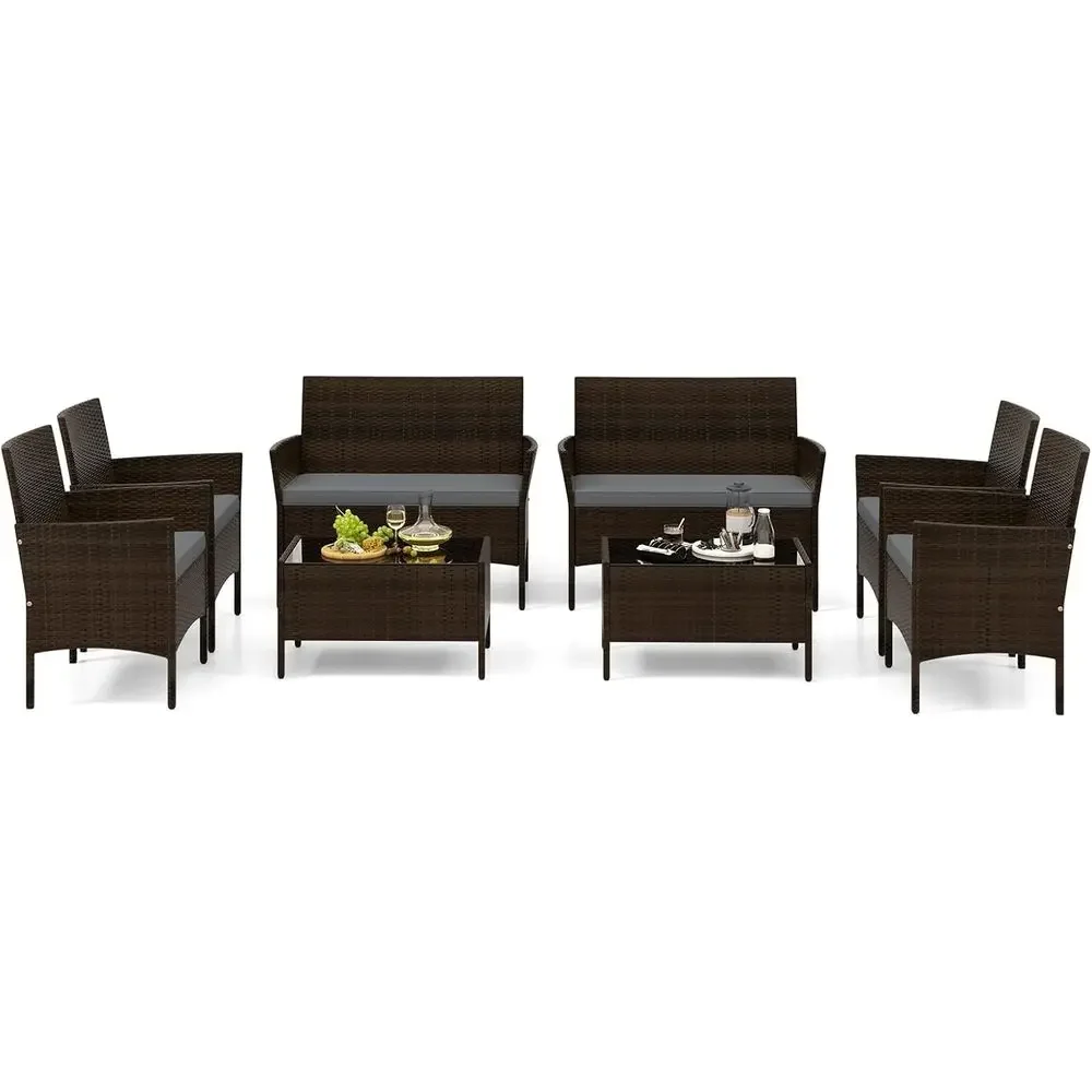 Ensemble de meubles de patio e - Outdoor Furniture Grey avis et prix