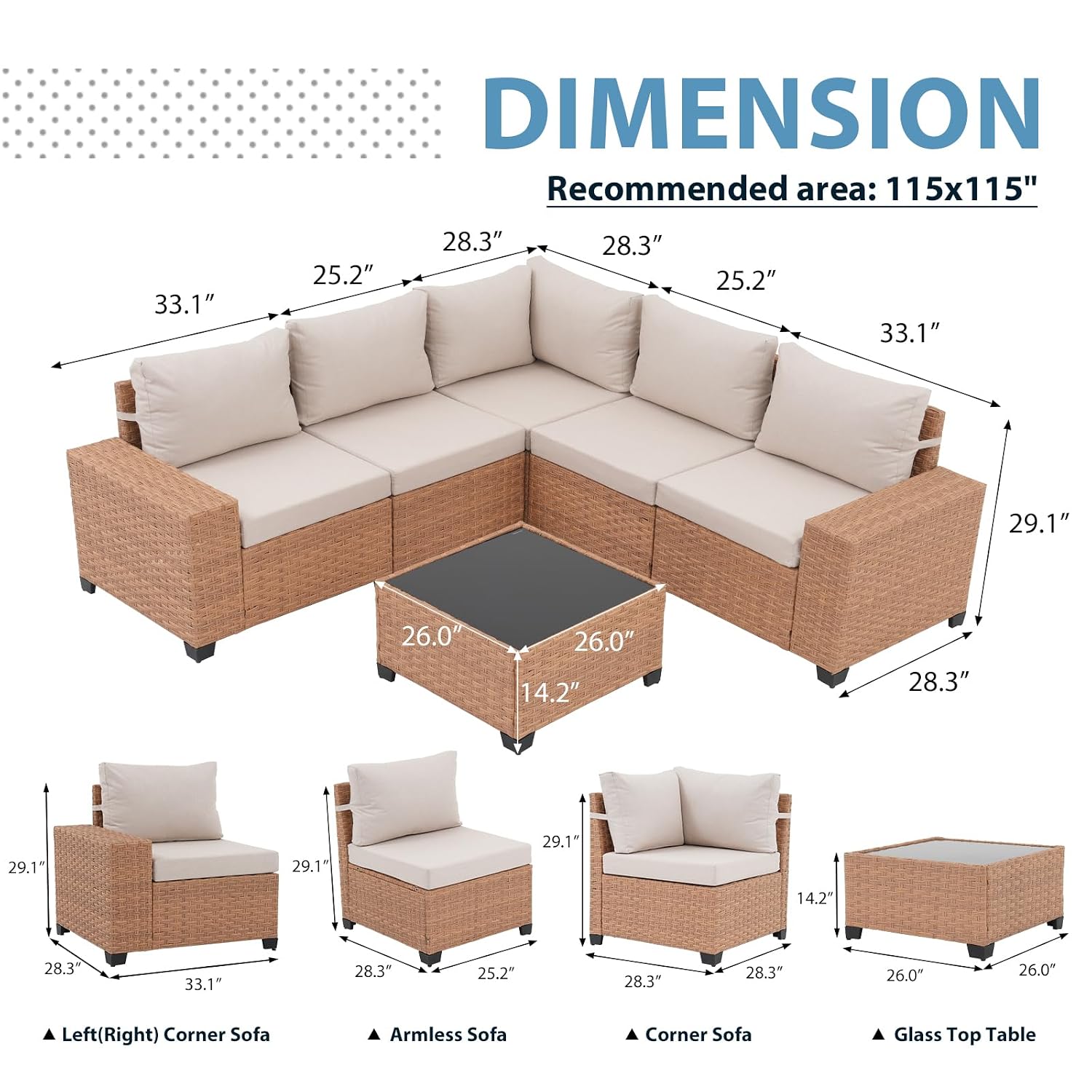 Ensemble de meubles de patio 6 - Outdoor Furniture Rattan avis et prix