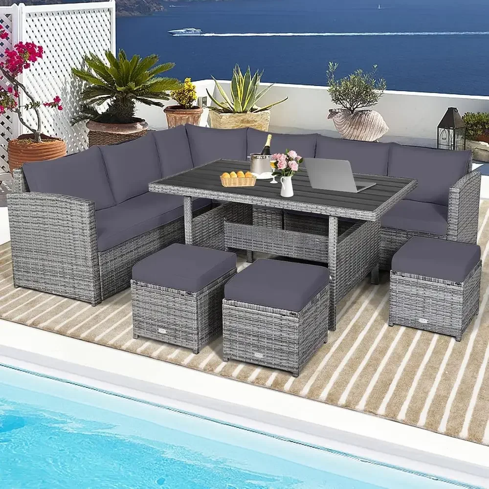 Ensemble de meubles de patio e - Outdoor Furniture Grey avis et prix