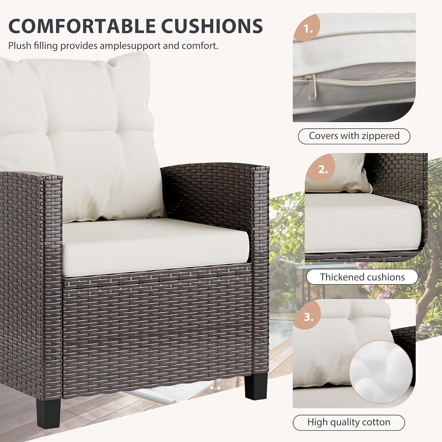 Ensemble bistro compact beige  - Outdoor Furniture Rattan avis et prix