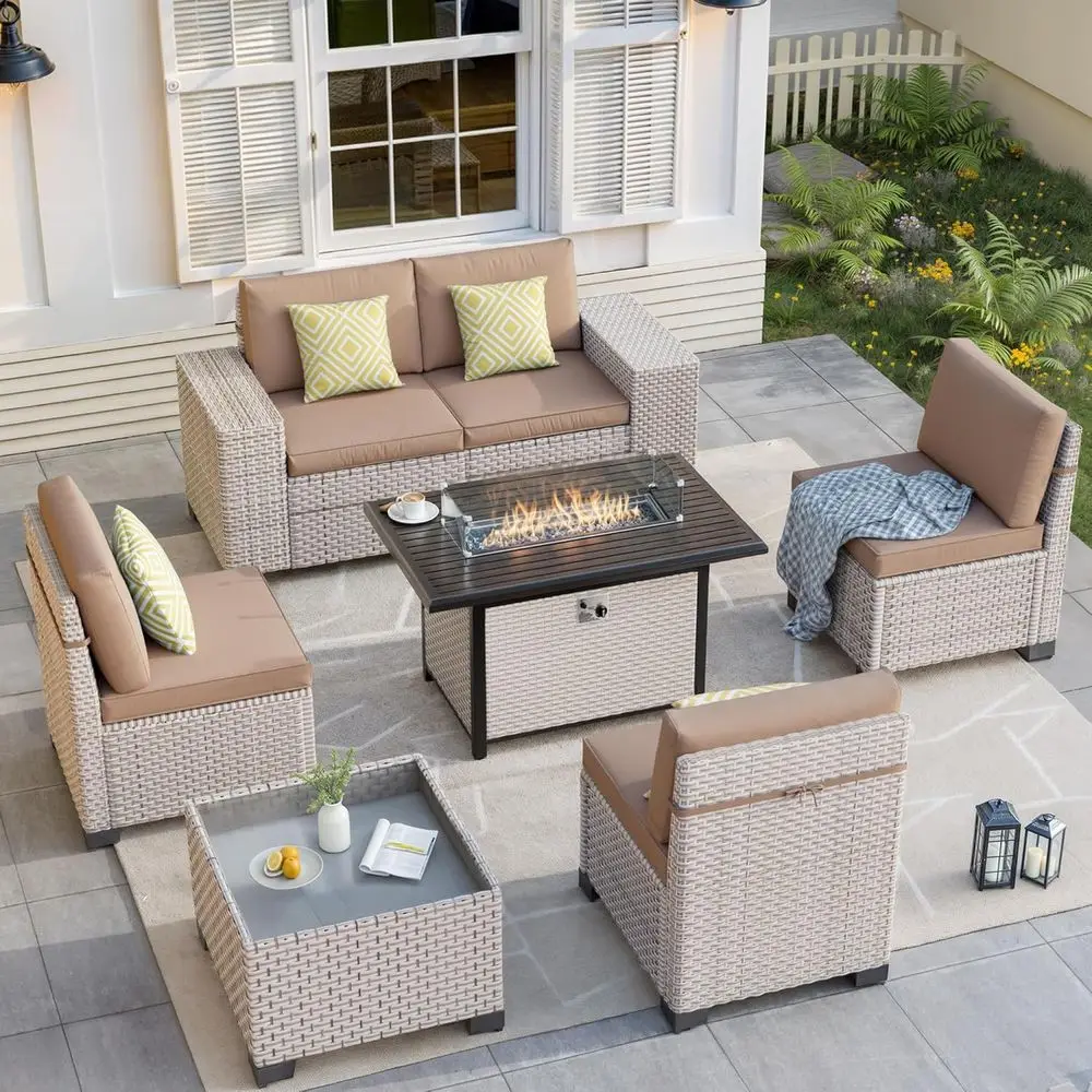 Ensemble de meubles de patio e - Outdoor Furniture And Fire Pit avis et prix