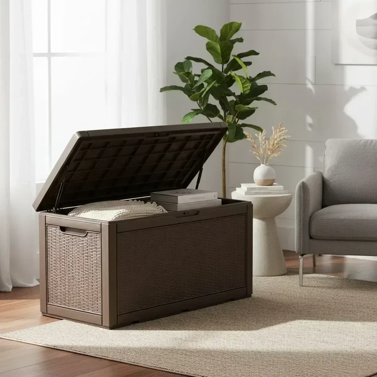 Grand banc de rangement extéri - Outdoor Furniture Grey avis et prix