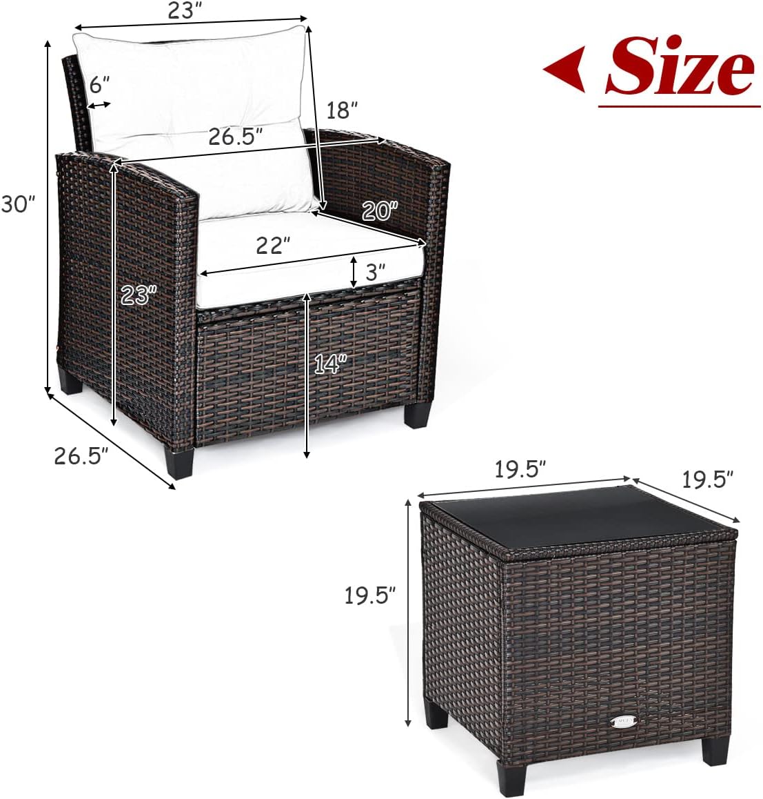 Ensemble de meubles de patio 3 - Outdoor Furniture Rattan avis et prix